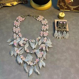 Stylish French petal tassel jewelry. Hand-beaded and elegant.