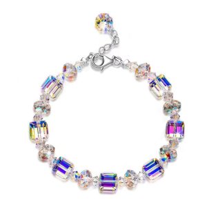 Swarovski's Aurora crystal bracelet is personalized and lovely.